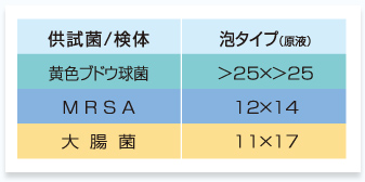 供試菌別抗菌試験結果