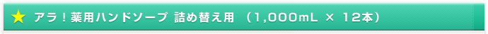 アラ！薬用ハンドソープ 詰め替え用 （1,000mL × 12本）