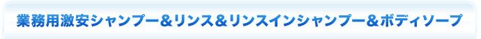 業務用激安シャンプー＆リンス＆リンスインシャンプー＆ボディソープ